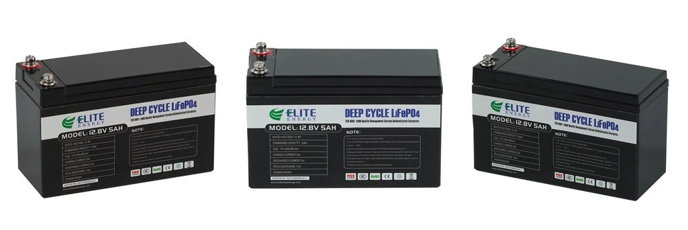 Elite 12V 24V 5ah 6ah 7ah 9ah 10ah 12ah Rechargeable Lithium Ion Battery Deep Cycle Solar Street Light Battery 12.8V LiFePO4 LFP Li-ion Energy Storage Battery